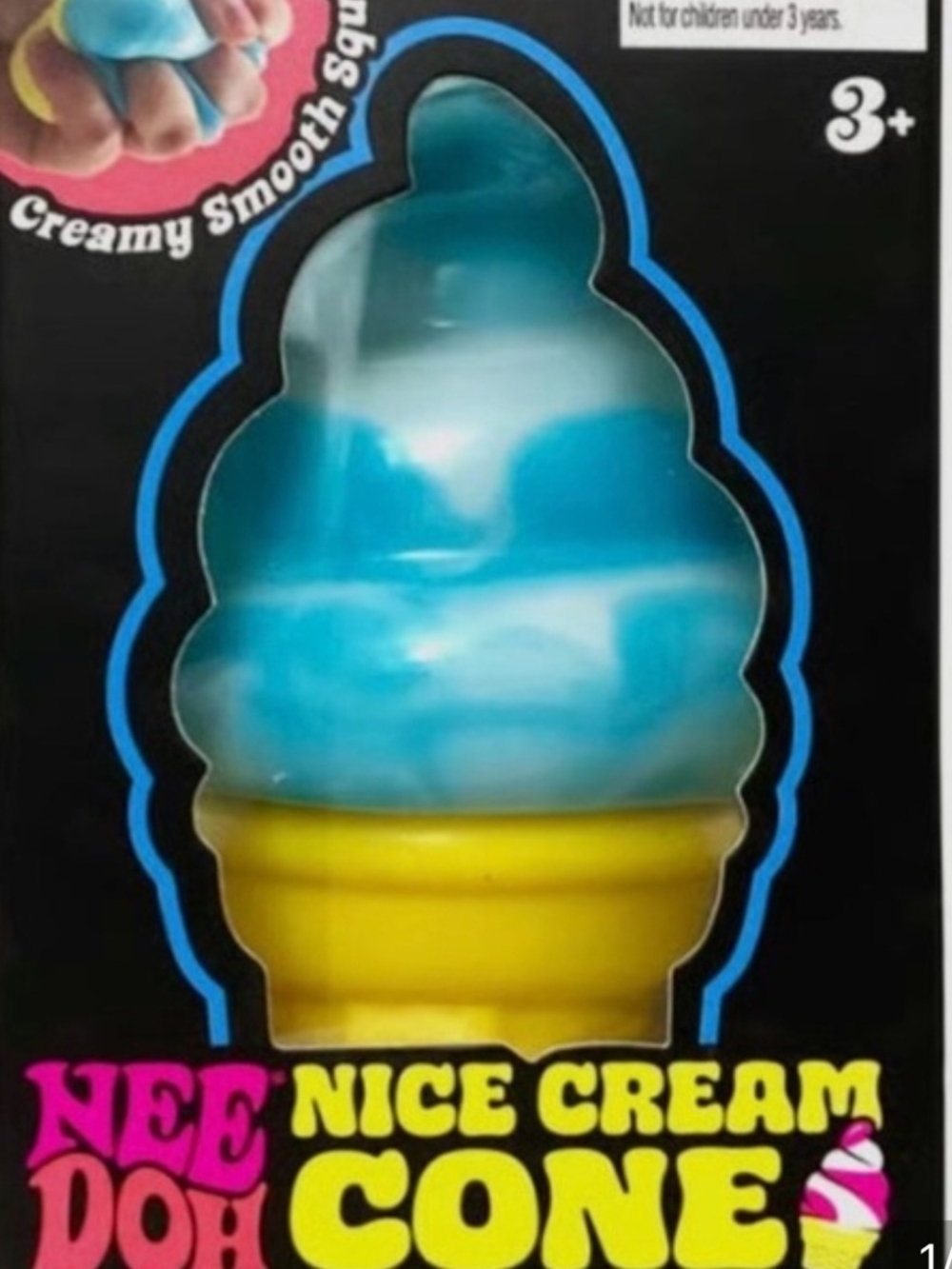 Nice Cream Cone Kids Toy - Blue & Yellow Squeeze Toy